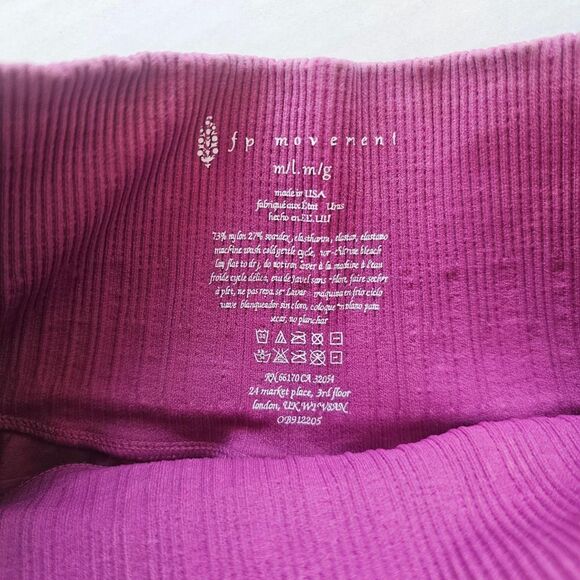 Free People High-Rise 7/8 Length Good Karma Leggings Berry Color Womens Size M/L - Picture 5 of 7